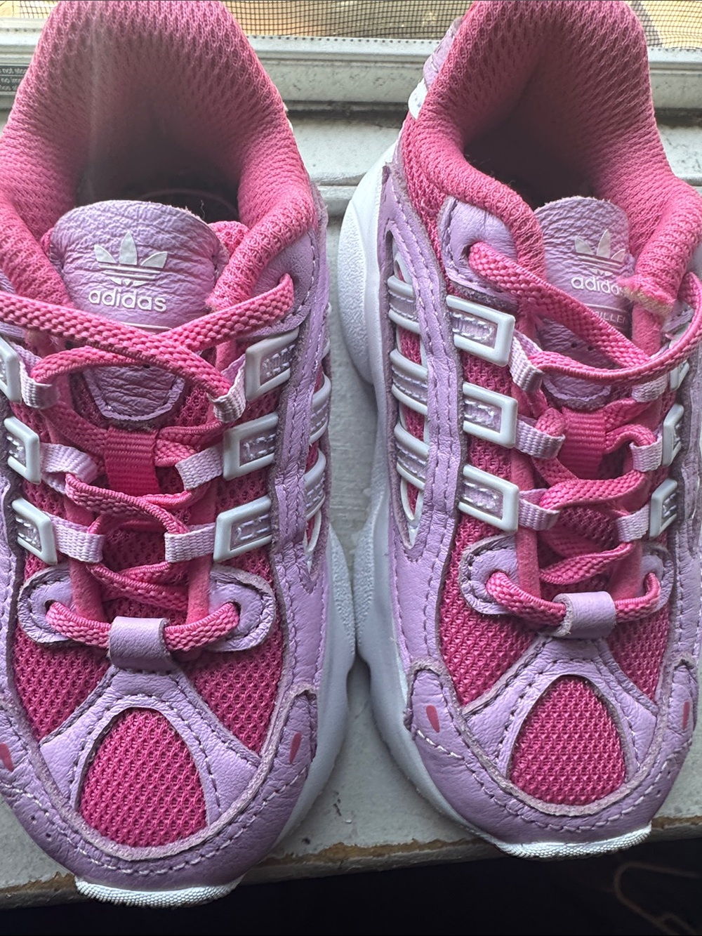 adidas Kids Pink and Lavender Athletic Sneakers